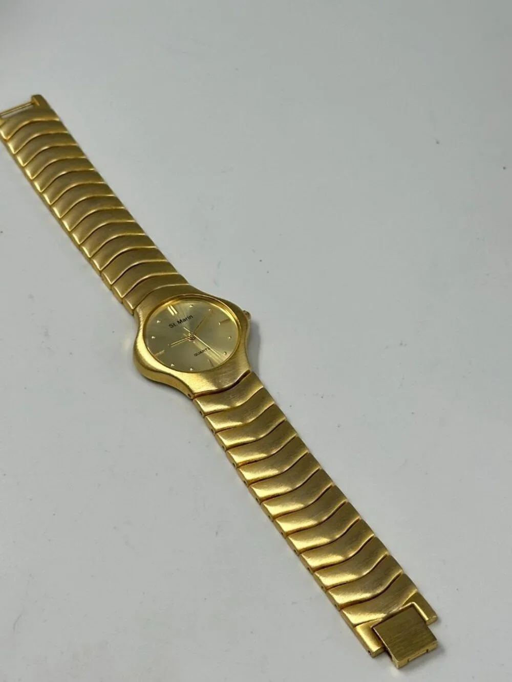 Vintage St. Marin Women Watch Matte Gold Tone Bracelet 30MM Dial New Battery